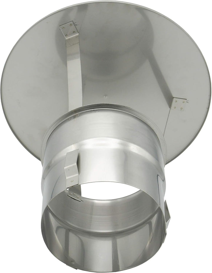 Regen-Haube mit Einschub 130mm Kaminhut aus Edelstahl mit Spannfedern ohne Werkzeug montierbar Säure
