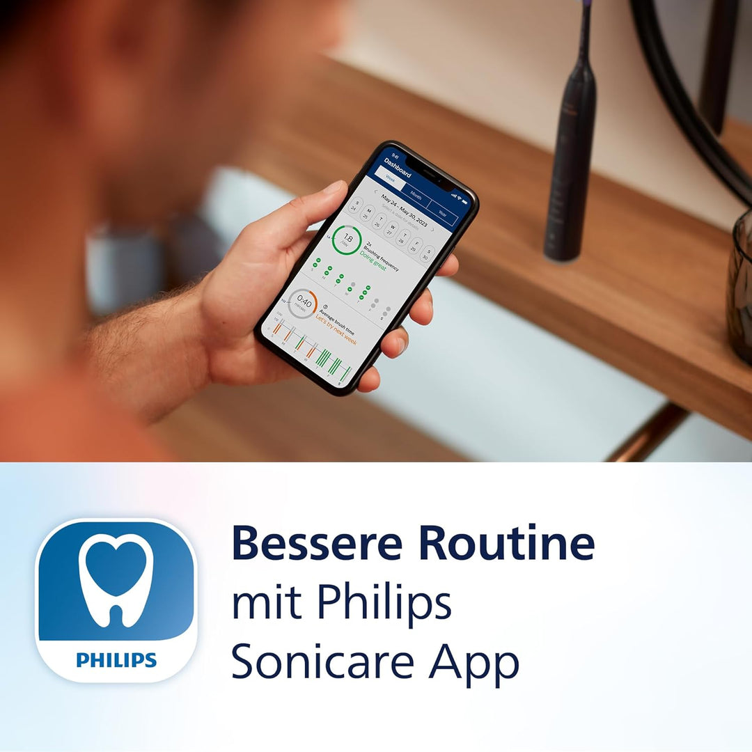 Philips Sonicare 7100 elektrische Zahnbürste, Schallzahnbürste mit App, 4 Putzmodi und 3 Intensitäts