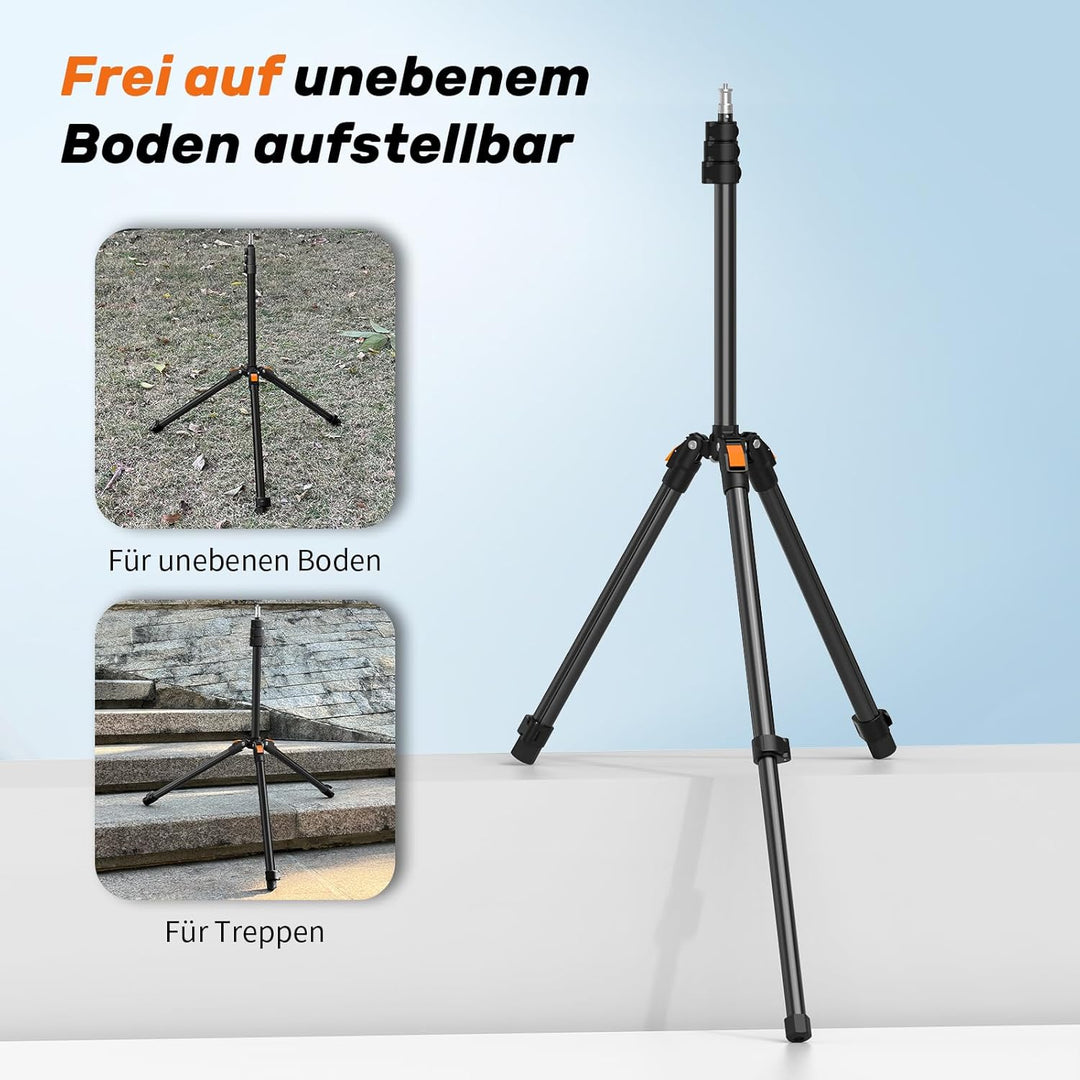 XXZU 210cm/83in Lichtstativ mit Kugelkopf, Kamera Beleuchtungsstativ Umkehrbares Tragbares Studio-Be