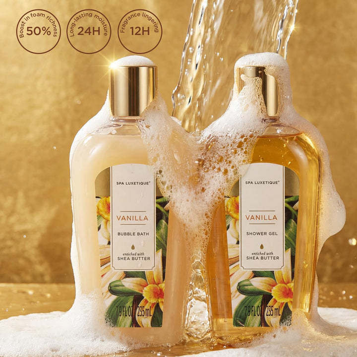 Bade Geschenkset für Frauen, SPA LUXETIQUE 15 tlg. Vanilleduft Bad Set Geburtstagsgeschenk für Damen