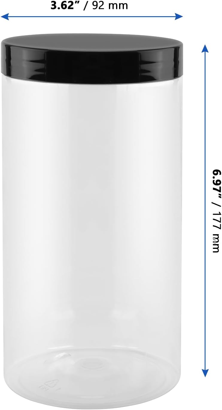12 Stück 1000ml Vorratsdosen mit Deckel Kunststoff, transparente Kunststoffgläser mit Deckel, leere