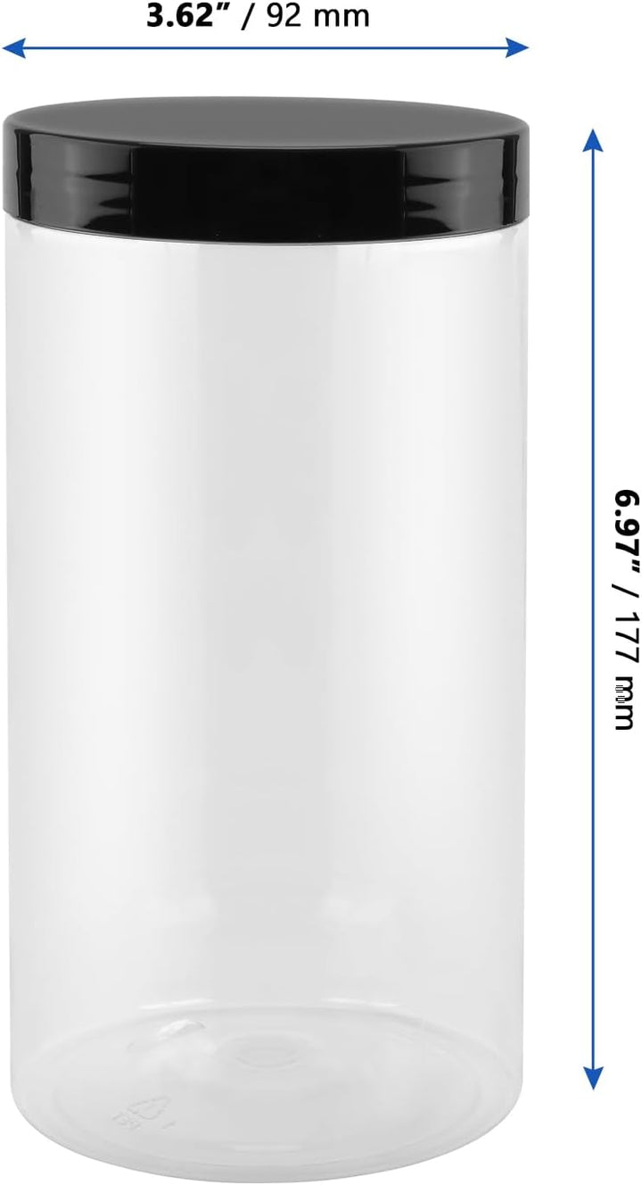 12 Stück 1000ml Vorratsdosen mit Deckel Kunststoff, transparente Kunststoffgläser mit Deckel, leere
