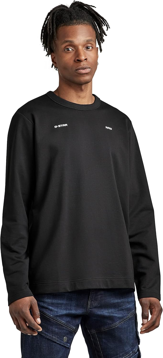 G-STAR Herren Lightweight Sweatshirt T-Shirts, XS Schwarz (Dk Black D21567-d136-6484)