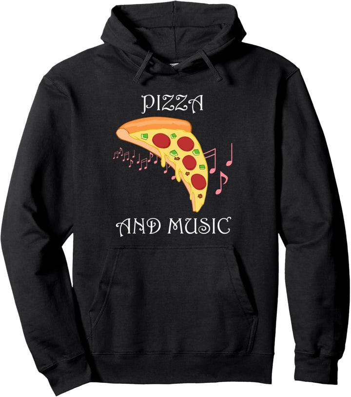 Pizza und Musik Lustiger Spruch Musiker Pizza Pullover Hoodie
