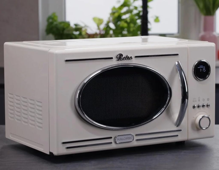 Kalorik Retro Mikrowelle, Vintage-Design, mit Grillfunktion, Digitale Steuerung, MW2600DGC 1150W, 46