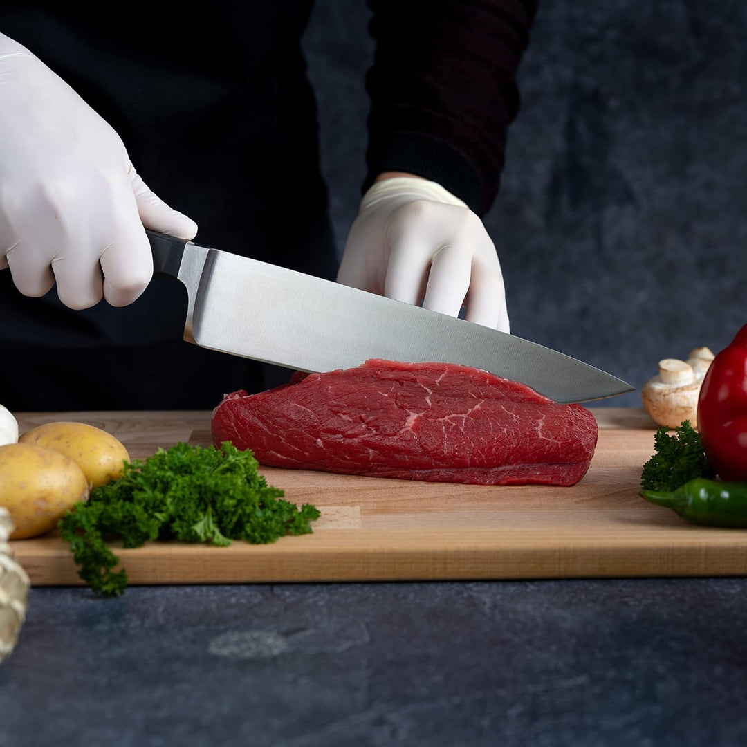 HEISO Kochmesser - handgeschmiedet in Solingen - rostfreie 21cm Klinge - Chefmesser mit extremer Sch