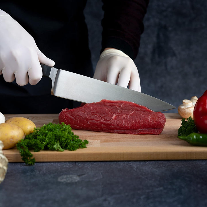 HEISO Kochmesser - handgeschmiedet in Solingen - rostfreie 21cm Klinge - Chefmesser mit extremer Sch