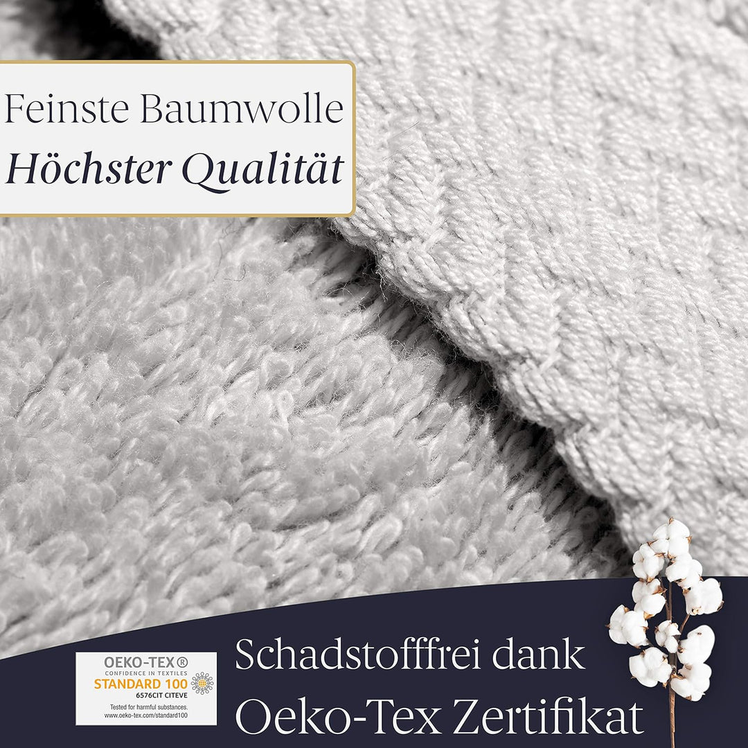 Liebenstein® Premium Handtuch Set - in hellgrau - 2 Duschtücher 70x140 cm und 2 Handtücher 50x100 cm