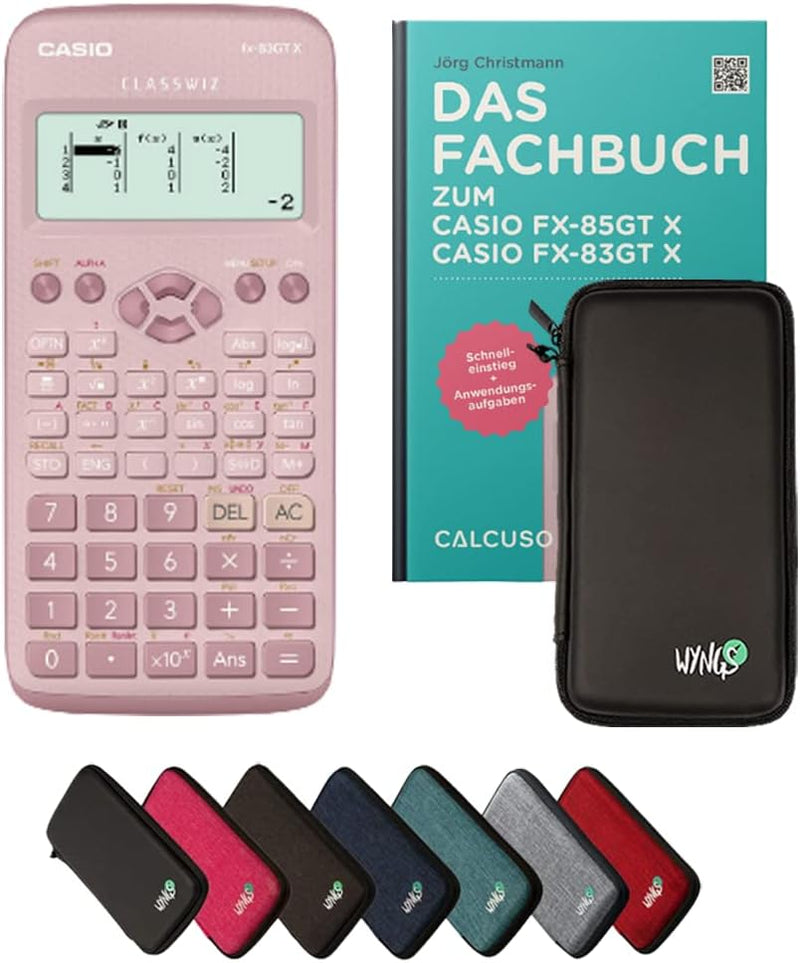 CALCUSO Standardpaket: Casio FX-83GT X technisch-wissenschaftlicher Taschenrechner + WYNGS Schutztas