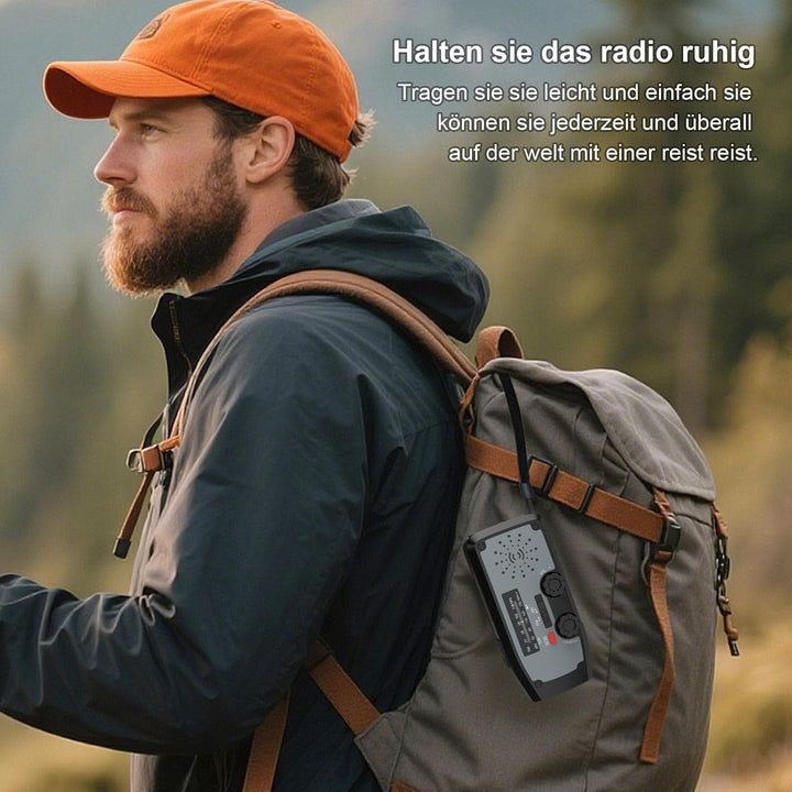 Kurbelradio, Notfall Weltempfänger Testsieger LED-Taschenlampe, SOS-Alarm,AM/FM Wetter Wind Up Solar