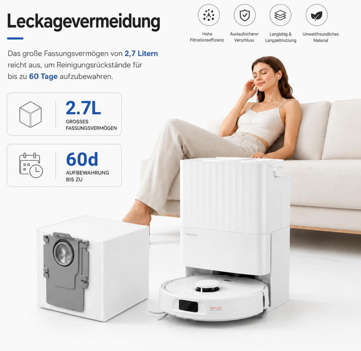 14 Stück Staubbeutel Ersatz für Roborock Q Revo/Qrevo Pro/Qrevo MaxV/Qrevo S/Qrevo master / S8 MaxV