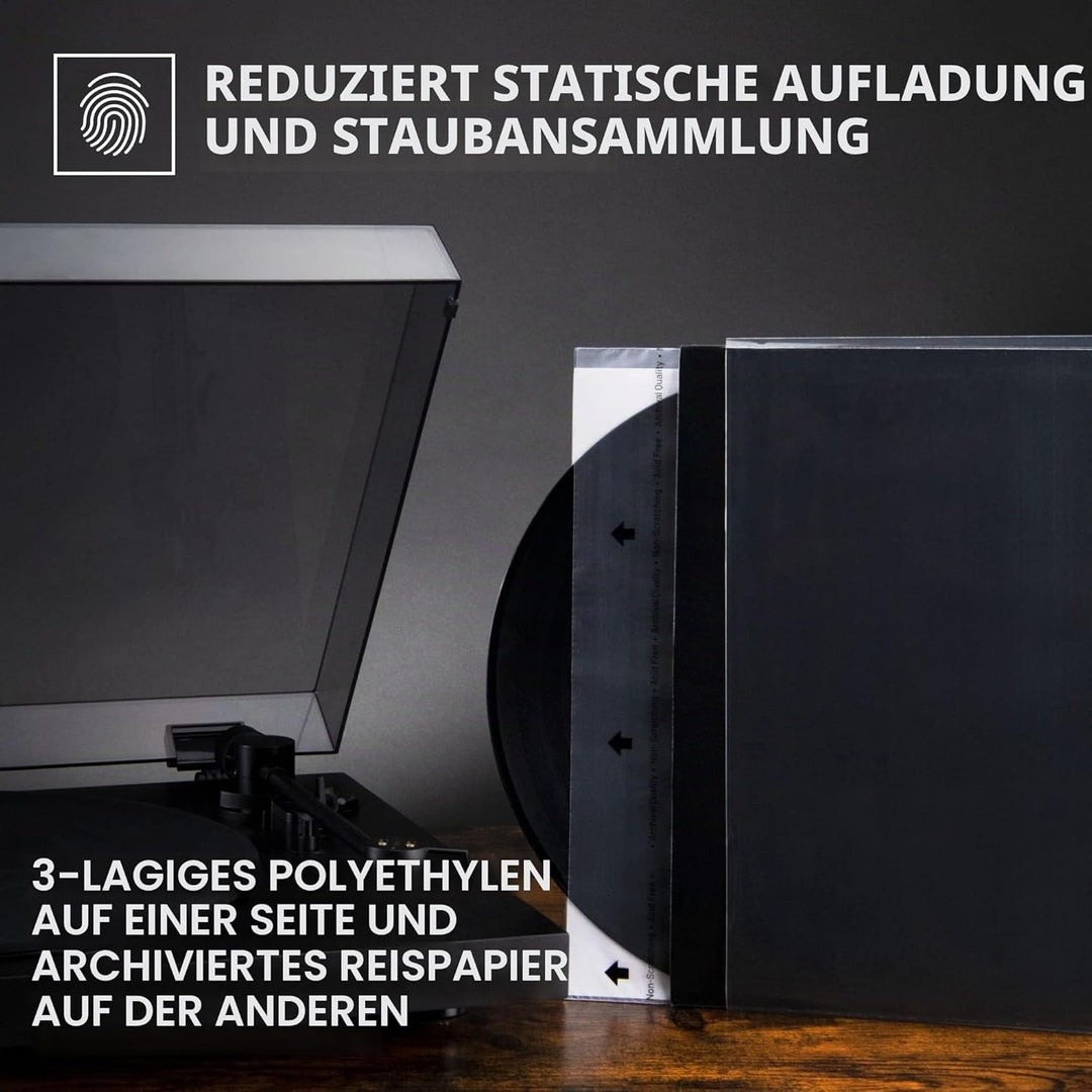 BIG FUDGE Premium Master Schallplatten Innenhüllen - 12" x 50 Stk. - Archivhüllen Antistatisch aus R