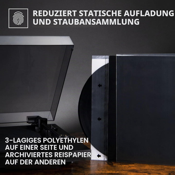 BIG FUDGE Premium Master Schallplatten Innenhüllen - 12" x 50 Stk. - Archivhüllen Antistatisch aus R
