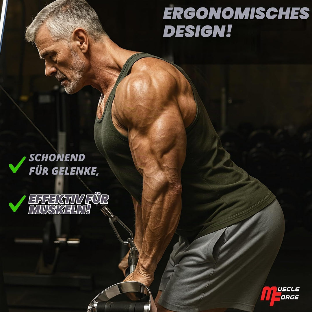 MuscleForge® Aufsatz für Latzug, Seilzug, Griff mit Drehbarem für Kabelmaschine, Kabelzug Griff für
