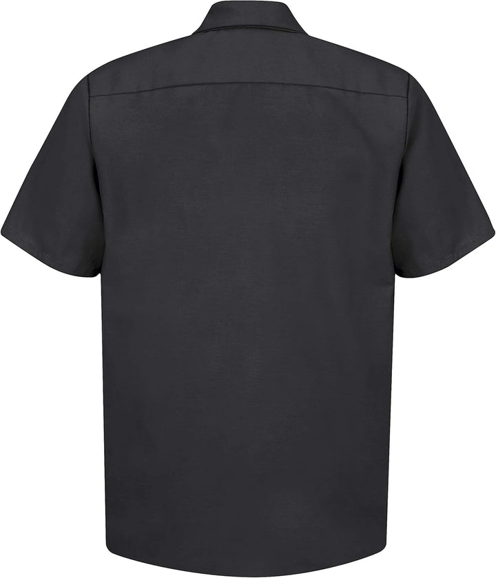 Red Kap Herren Industrial Work Shirt, Regular Fit, Short Sleeve Button-Down-Arbeitshemd M Schwarz, M