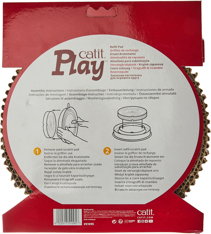 Catit Kratzmatte Ersatzeinlage aus Pappe für Catit Play 3-in-1 Spielzeug mit Kratzbrett (Packung mit