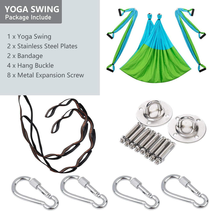 Yoga Hängematte Set Aerial,Aerial Yogatuch,Aerial Yoga Hammock Swing mit Tragetasche und Verlängerun