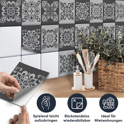 CREATISTO Klebefliesen Stickerfliesen Fliesenfolie - Stylische Sticker Aufkleber für Fliesen I Klebe