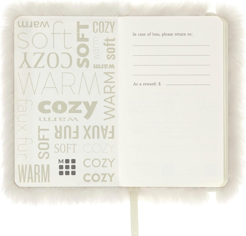 Moleskine - Notizbuch mit Kunstfell, Hardcover und Elastikverschluss, Grösse Extra-Small, Farbe Crem