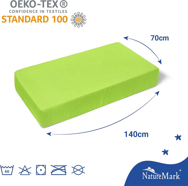 NatureMark 2er Pack Kinder Spannbettlaken – Superweiches Frottee, Hautfreundlich & Pflegeleicht – Pe