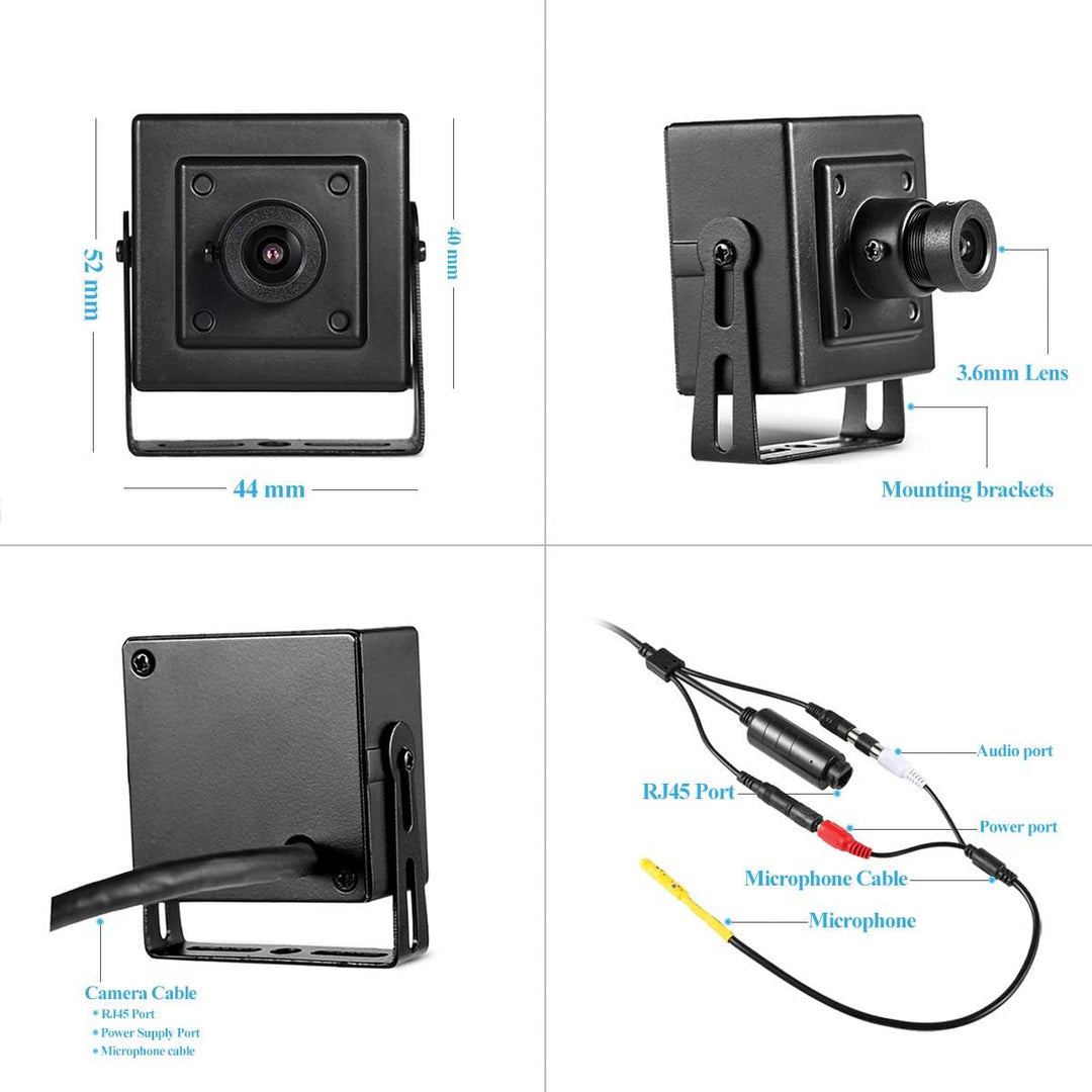 Mini POE IP Kamera mit Audio, Innen Sicherheit Kamera P2P Remote View 3MP HD CCTV Video überwachung