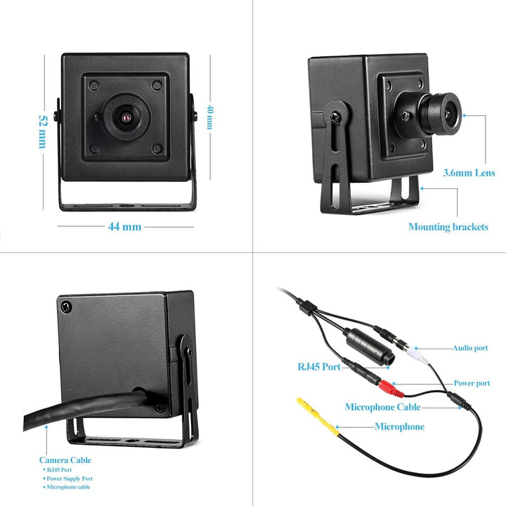 Mini POE IP Kamera mit Audio, Innen Sicherheit Kamera P2P Remote View 3MP HD CCTV Video überwachung
