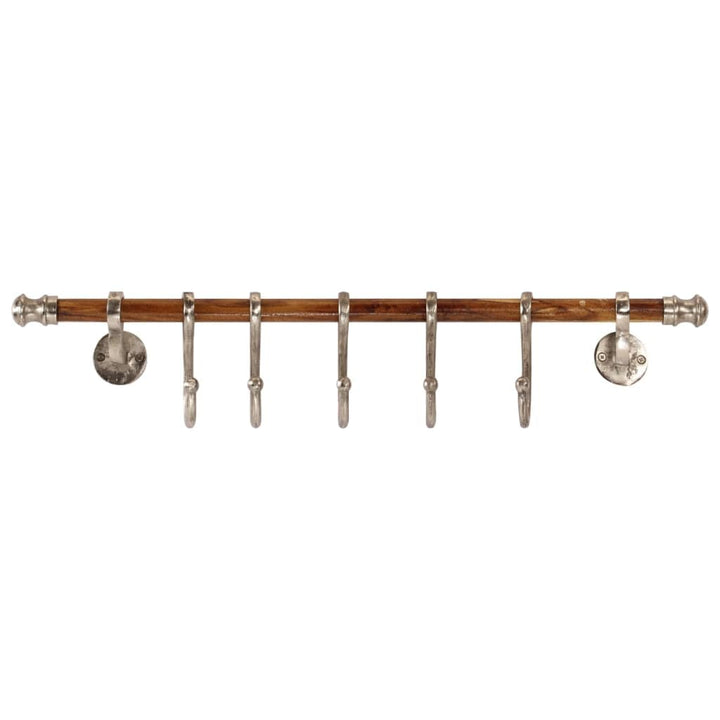 Hothingwell Wandgarderobe, Aluminium, 75 x 15 cm, 5 Haken | Verstellbare Schiebehaken, polierte Ober