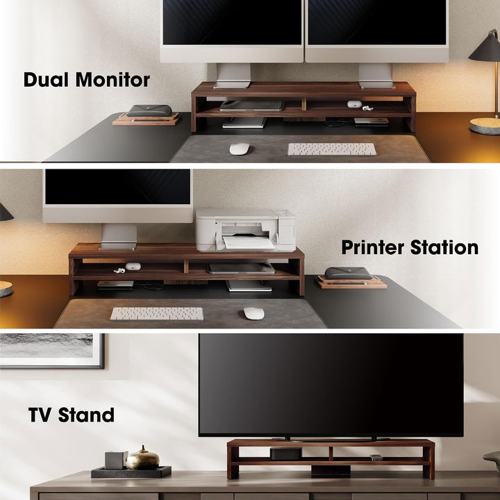 Fenge Dual Monitorständer Riser 2 Etagen Bildschirmständer für Computer PC Laptop Drucker TV, Schrei