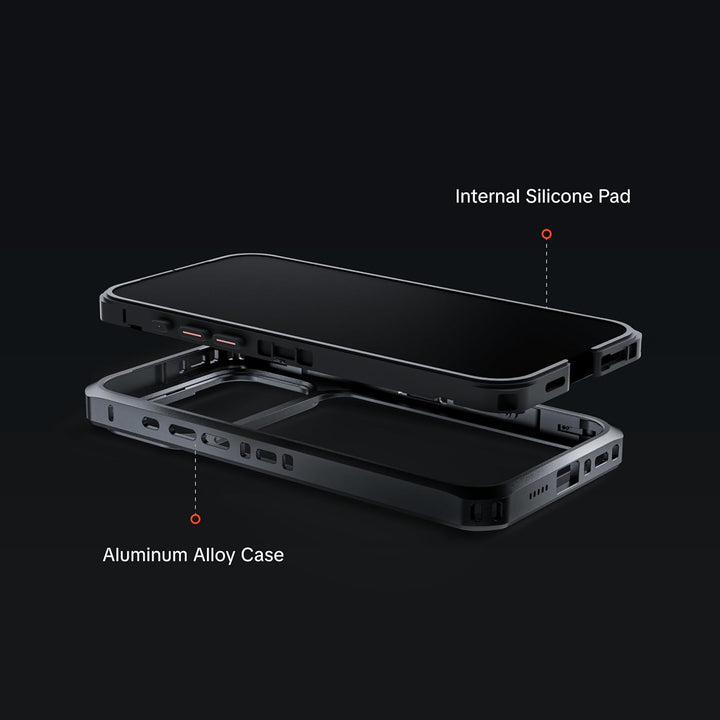 PGYTECH ProShot Handy Käfig für iPhone 17 Pro Max, Aluminiumlegierung Mobiler Video Schutzcase mit E