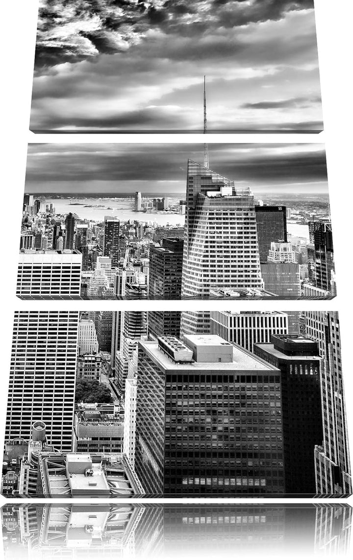 Pixxprint Skyline New York als Leinwandbild/Grösse: 3 Teilig (120x80) cm/Wandbild/Kunstdruck/fertig