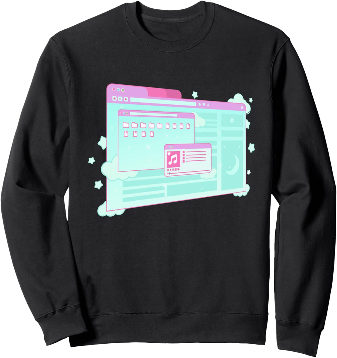 Vaporwave Aesthetic Kawaii E-Girl Desktop Browser 90s Grunge Sweatshirt