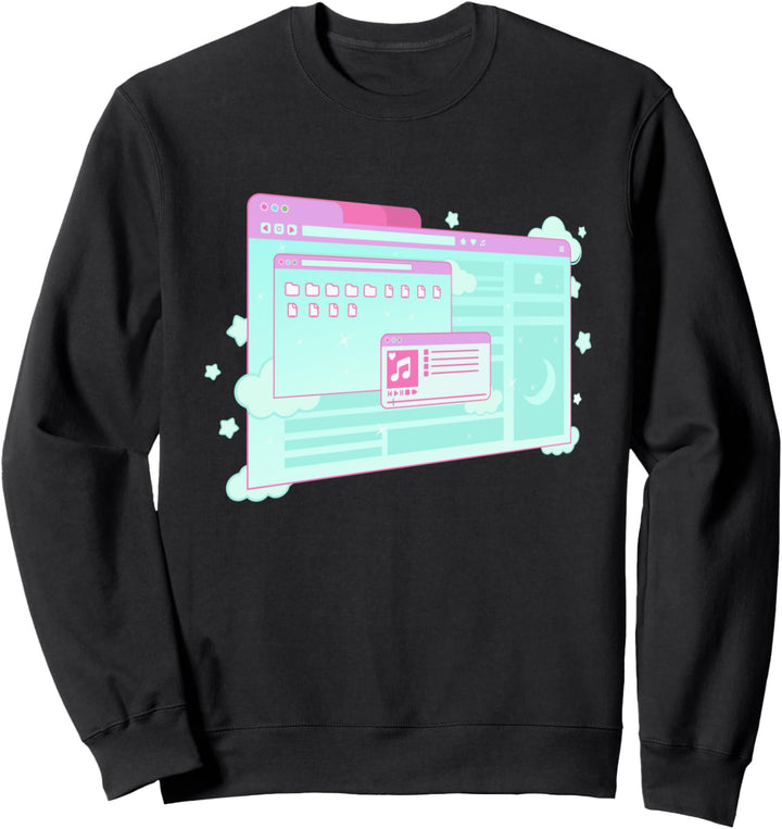 Vaporwave Aesthetic Kawaii E-Girl Desktop Browser 90s Grunge Sweatshirt