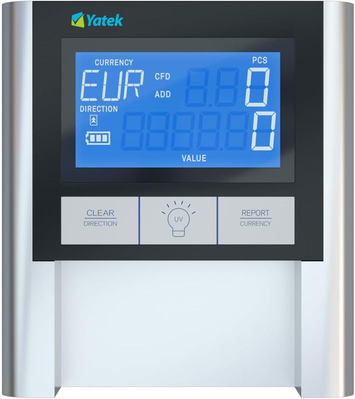 YATEK EC500 Falschgelddetektor mit Akku und UV-Lampe zur Erkennung von Schecken und Kreditkarten, vo