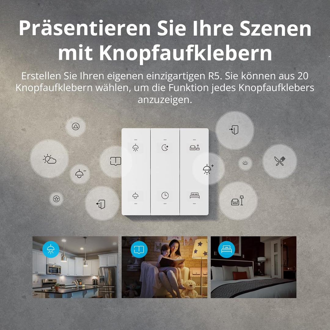 SONOFF SwitchMan R5W Wlan Scene Controller,Smart Home Szenen Fernbedienung 6 Tasten Funkschalter, Ar