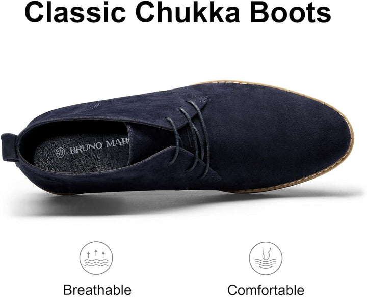 Bruno Marc Herren Chukka Stiefel Desert Boots Suede Leder Schnürstiefel Stiefeletten 45 EU Blau, 45