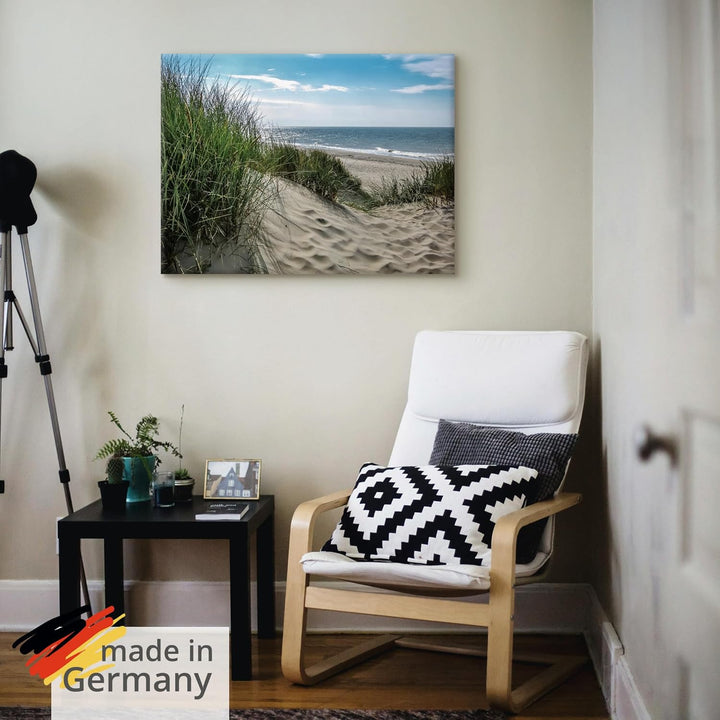 ARTland Leinwandbilder Wandbild Bild auf Leinwand 60x45 cm Wanddeko Strand Meer Küste Nordsee Mariti