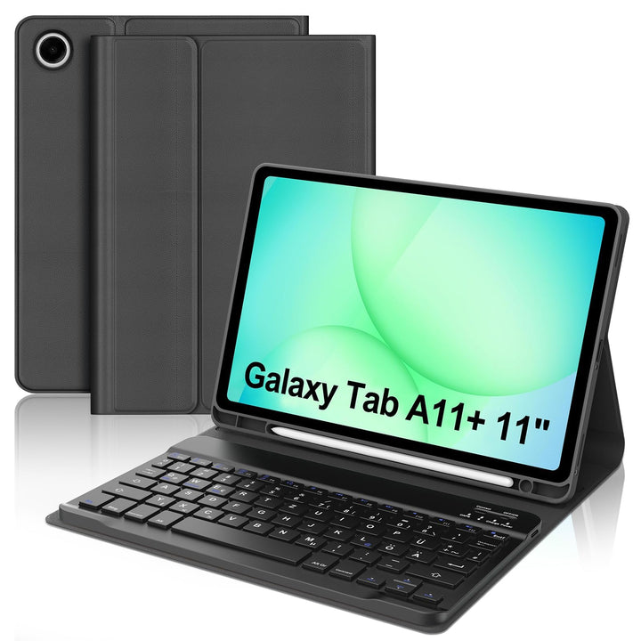 JADEMALL Für Galaxy Tab A11+ 11" SM-X230 Hülle mit Tastatur QWERTZ | 120 Tage Standby, Bluetooth, Le