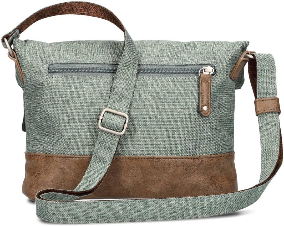 Zwei Damen Rolltop-Handtasche Olli OT6 Umhängetasche 2/4 Liter klassische Crossbody Bag wasserabweis