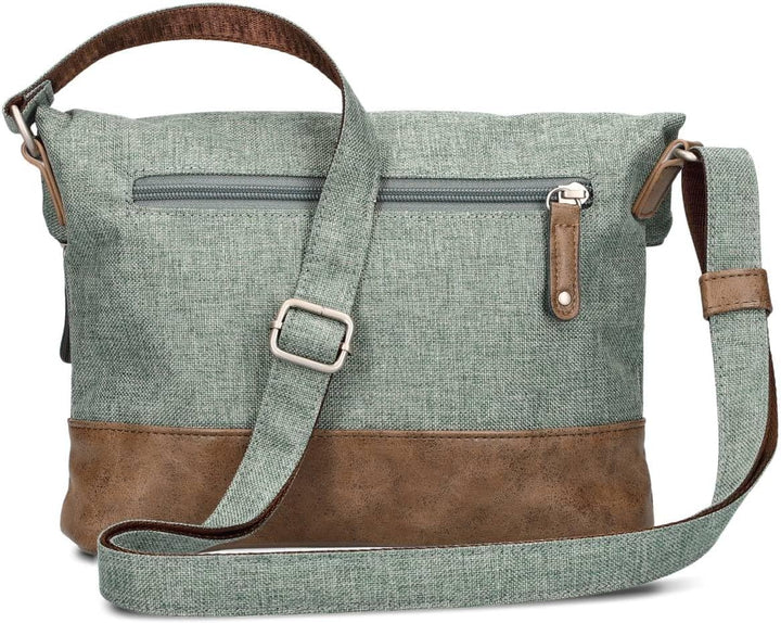 Zwei Damen Rolltop-Handtasche Olli OT6 Umhängetasche 2/4 Liter klassische Crossbody Bag wasserabweis