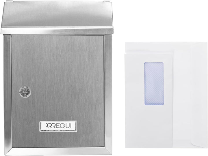ARREGUI Smart E5727 Briefkasten oder Durchwurfbriefkasten aus Edelstahl, Grösse S (DIN A5 Post), Wan