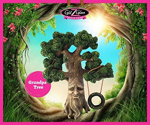 GlitZGlam Fee und Gartengnome Baum- Magische Grossvater Miniatur-Baum mit abnehmbarem im Dunkel flou