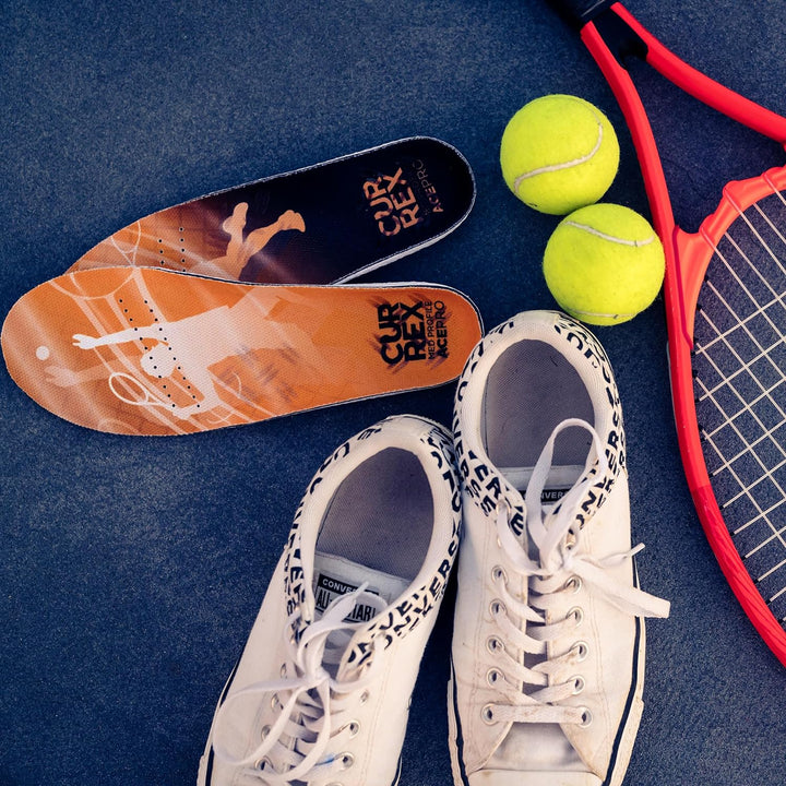 CURREX AcePro Einlegesohlen für Tennis- und Hallenschuhe - Optimal für Handball, Badminton und Volle