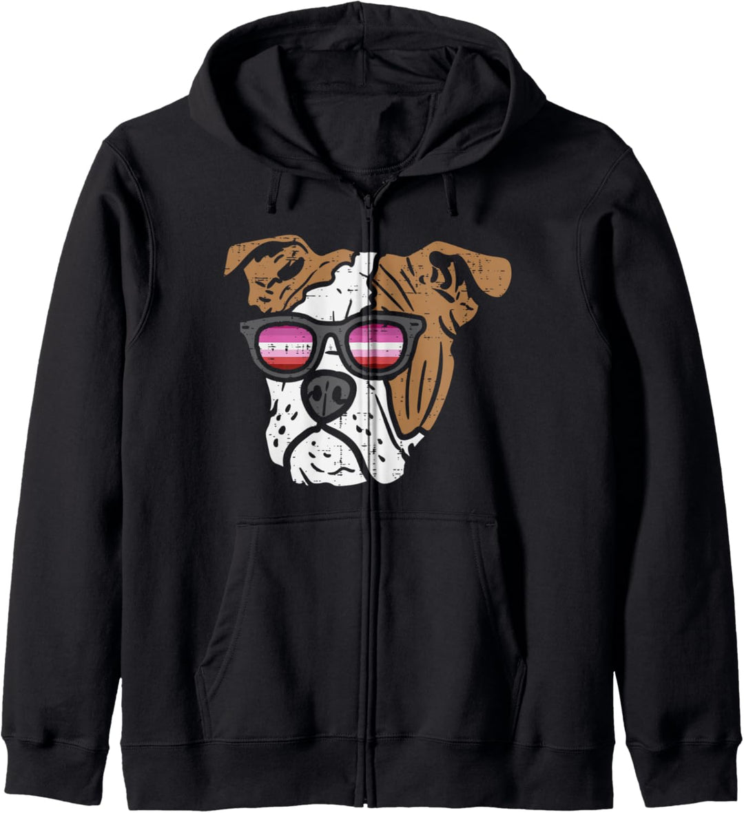 English Bulldog Dog LGBT Lesbian Flag Gay Pride Ally Women Kapuzenjacke