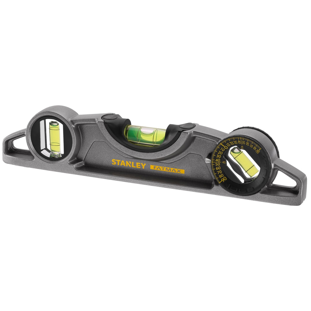 Stanley FatMax Pro Torpedo-Wasserwaage, Aluminium (magnetisch, 25 cm Länge, horizontale/vertikale/45