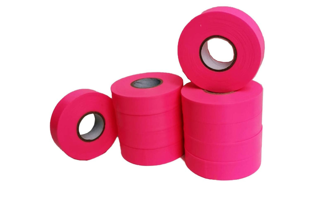 10 Stück Markierungsbänder 100m x 25,4mm x 0,13mm kältebeständig bis -40°C klebfreies Vermessungsban