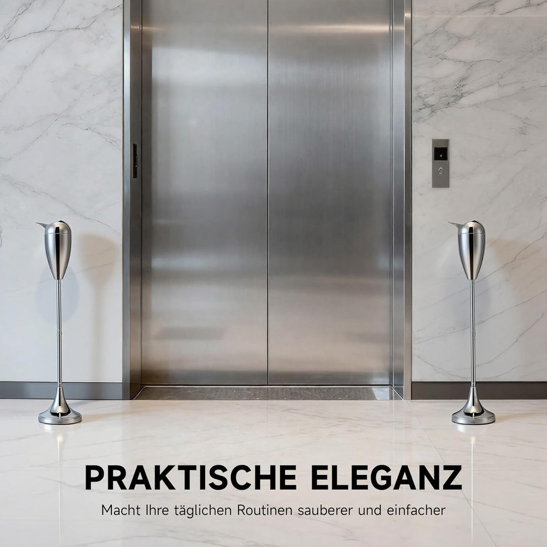 CO-Z Standaschenbecher Edelstahl Aschenbecher mit Deckel für Drinnen Höhenverstellbar Stand Aschenbe