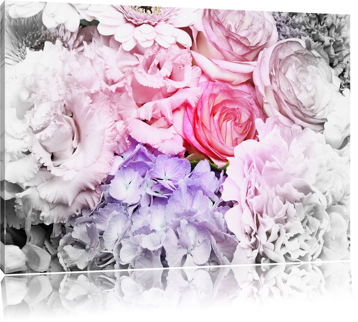 Pixxprint prachtvoller Blumenstrauss als Leinwandbild/Grösse: 100x70 cm/Wandbild/Kunstdruck/fertig b