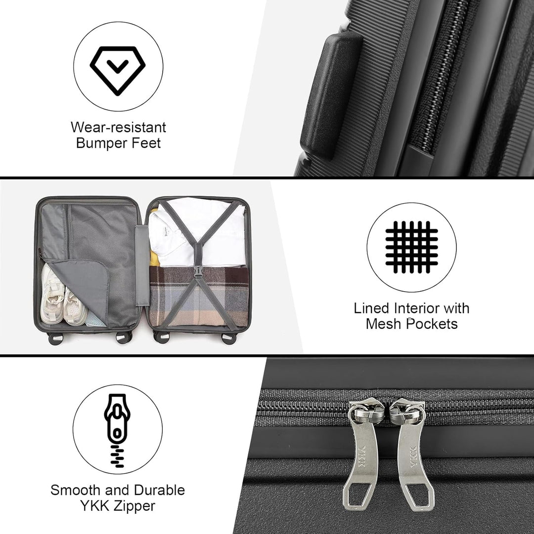 Sea choice Hartschalen Koffer Trolley Erweiterbar Kabinen Handgepäck 100% PP Leicht Reisekoffer mit
