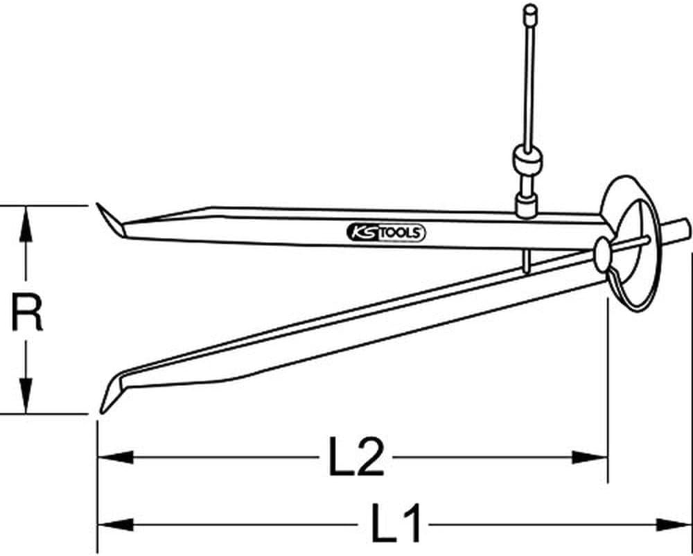 KS Tools 300.0424 Präzisions-Feder-Lochzirkel-Innentaster, 300mm 300 mm, 300 mm