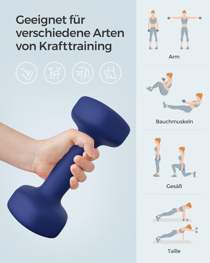 SONGMICS Hanteln, 2er Set,Hantelset, Kurzhanteln, Hexagon, Neopren-Beschichtung, Krafttraining, Work